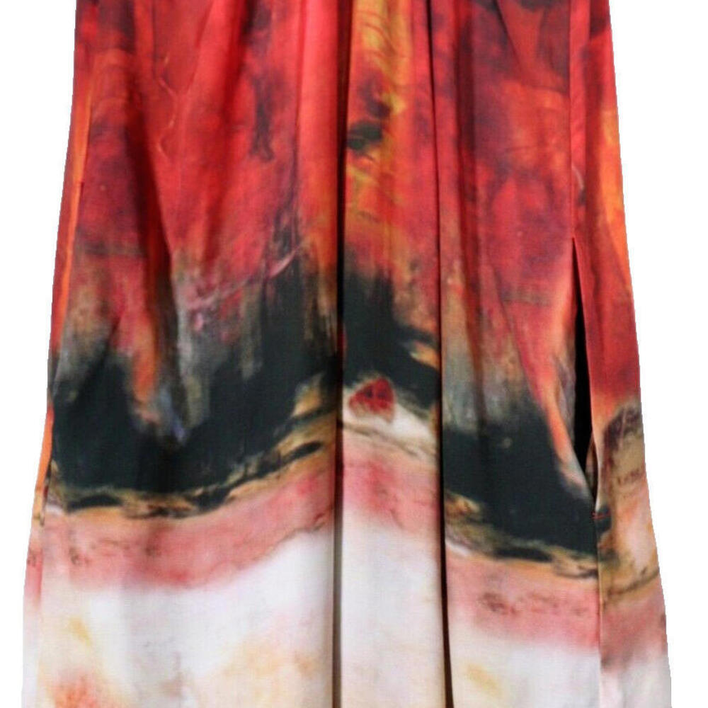 Iris Setlakwe Womens US6 Red Black Shift Tank Dress Crossback Tie Dye Scoop Neck - Picture 8 of 12